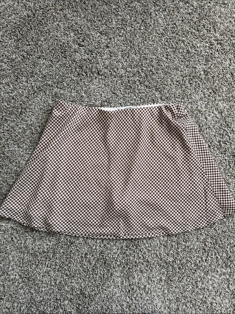 Abercrombie & Fitch Brown and Cream Gingham Skater Mini Skort